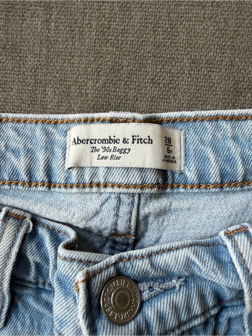 Abercrombie & Fitch The 90s Baggy Jean Low Rise Light Wash 28 - Picture 2 of 5